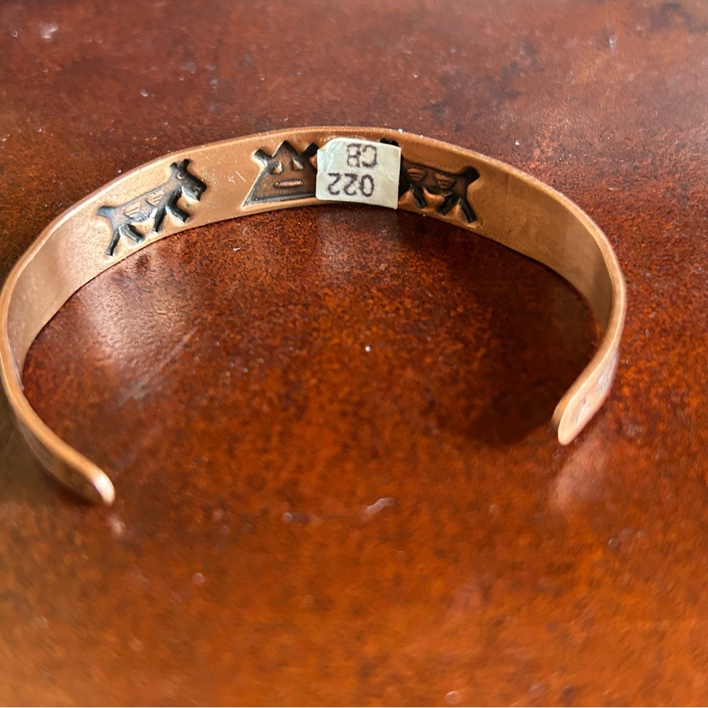Vintage Wheeler Manufacturing Co. Copper Southwest Cuff Bracelet Signed - Picture 6 of 11
